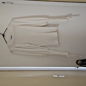 CeCe sweater, white, size small, poet sleeve, preowned
